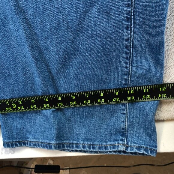Vintage Womens Denim Overalls L Classic Wide Leg Blue Casual Retro Button Front - Picture 5 of 10